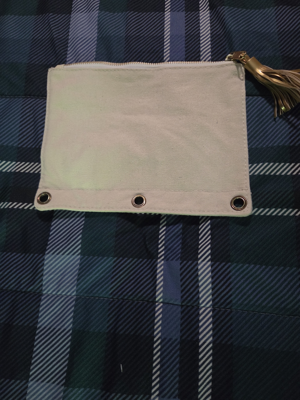 Striped Gold and Cream Pencil Case - Picture 2 of 2